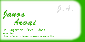 janos arvai business card
